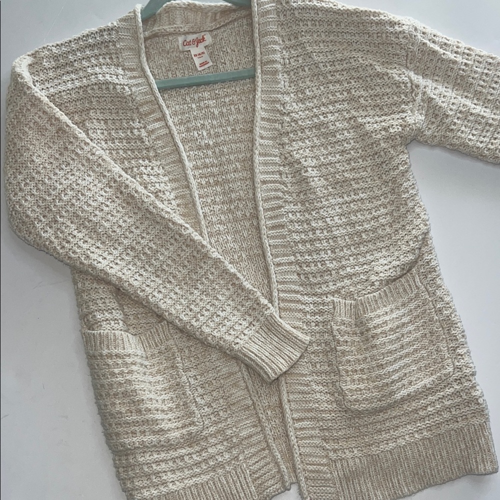 Cat & Jack Cream Textured Cardigan Girls size 4/5 - Picture 5 of 6